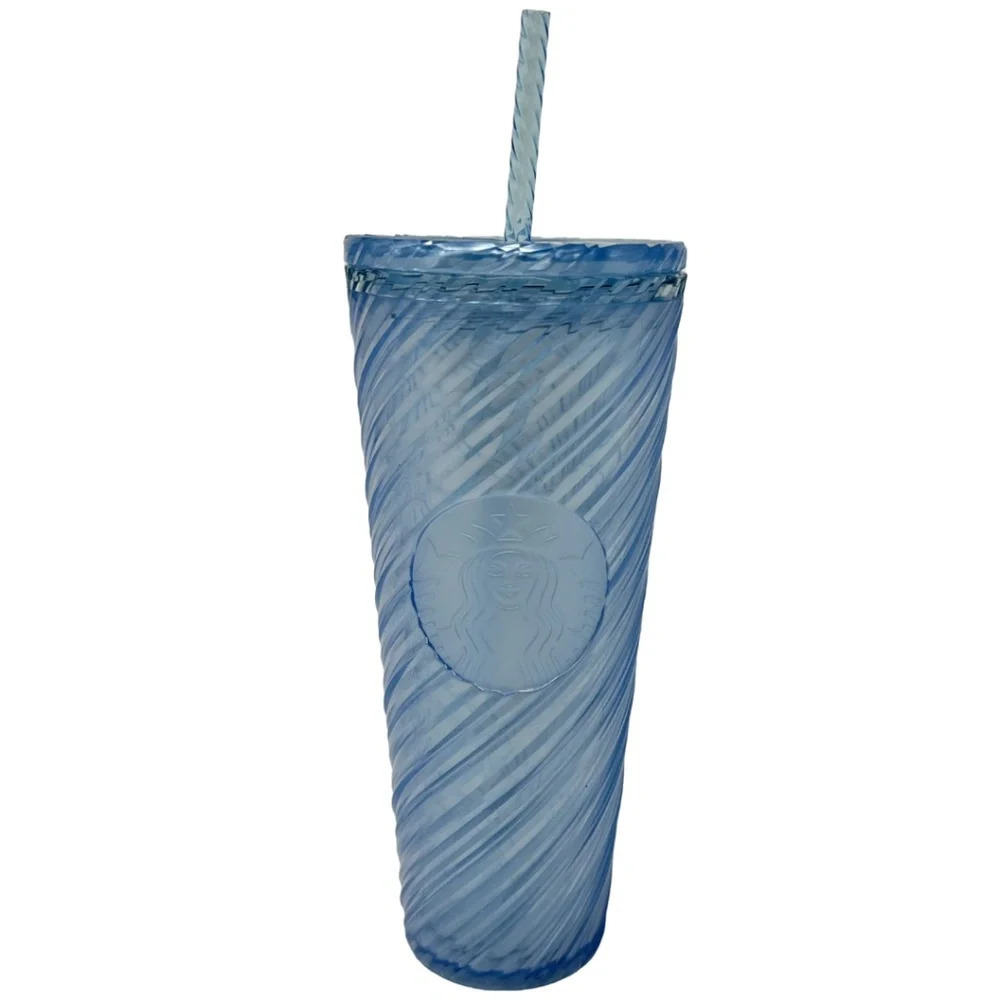 Starbucks Light Blue Swirl Cold Cup Venti 24 oz Summer 2024 NWT - Picture 2 of 8